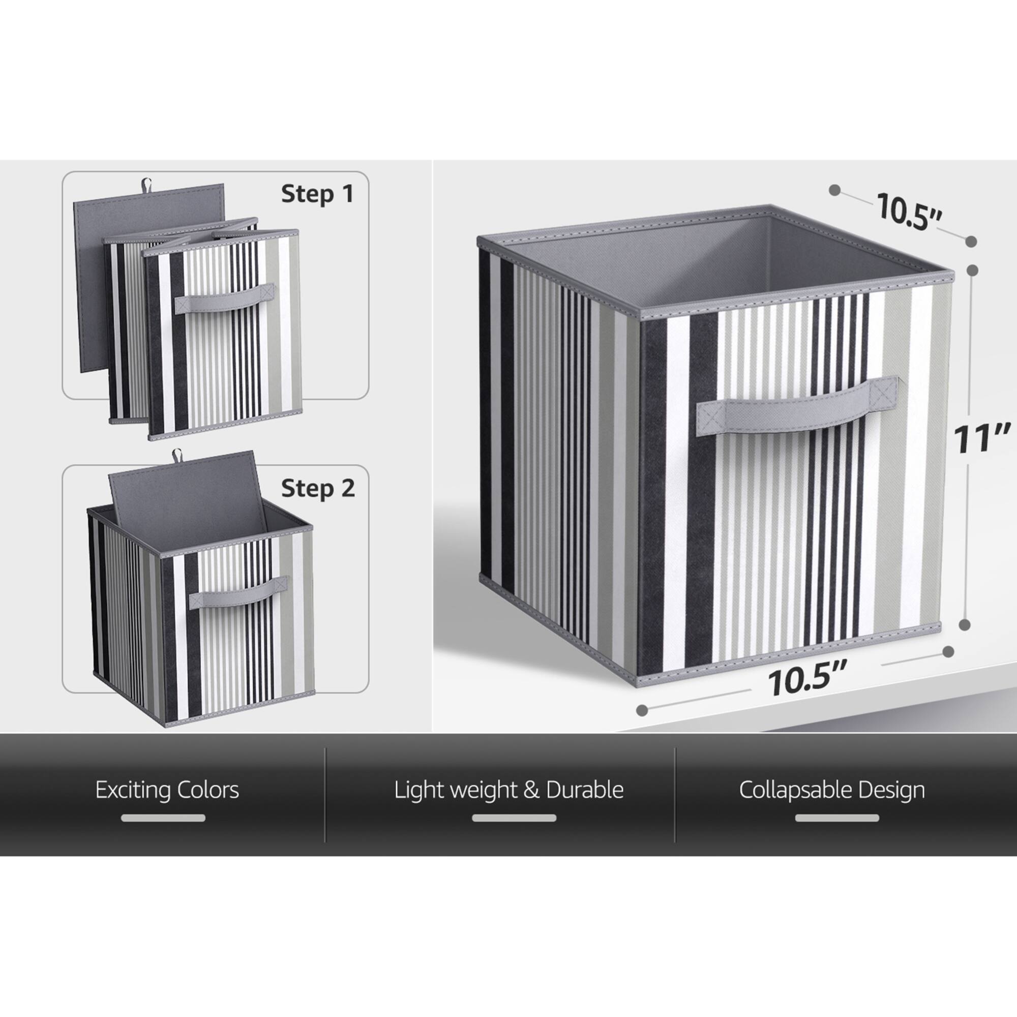 Sorbus 11" Black & Gray Foldable Storage Cubes, 6ct.
